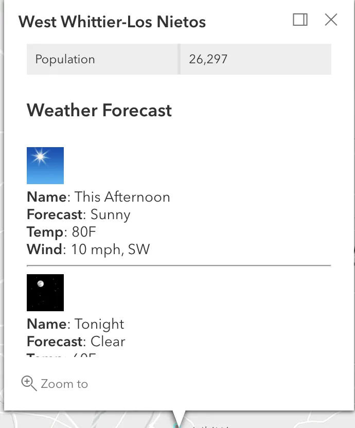 Weather Popup